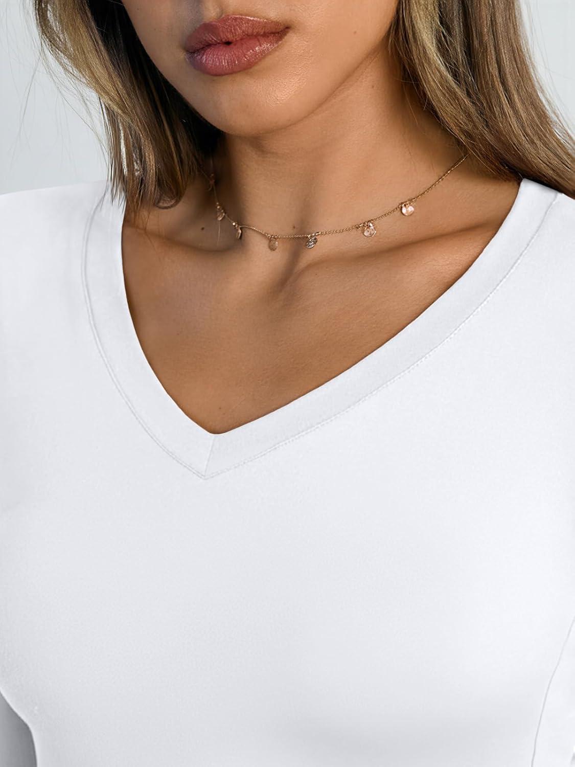 imageTrendy Queen Long Sleeve Shirts for Women 2025 Fall Fashion V Neck Basics Crop Tops Slim Fitted Y2K Tops Outfits ClothesWhite