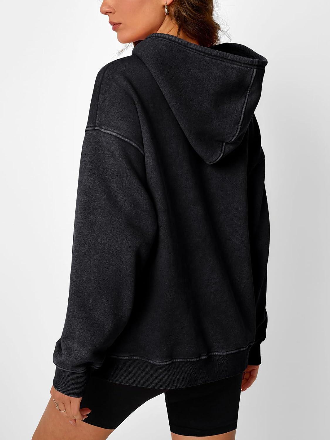 imageTrendy Queen Oversized Hoodies for Women Acid Wash Sweatshirt Cute Pullover Fall Winter Long Sleeve ShirtsBlack