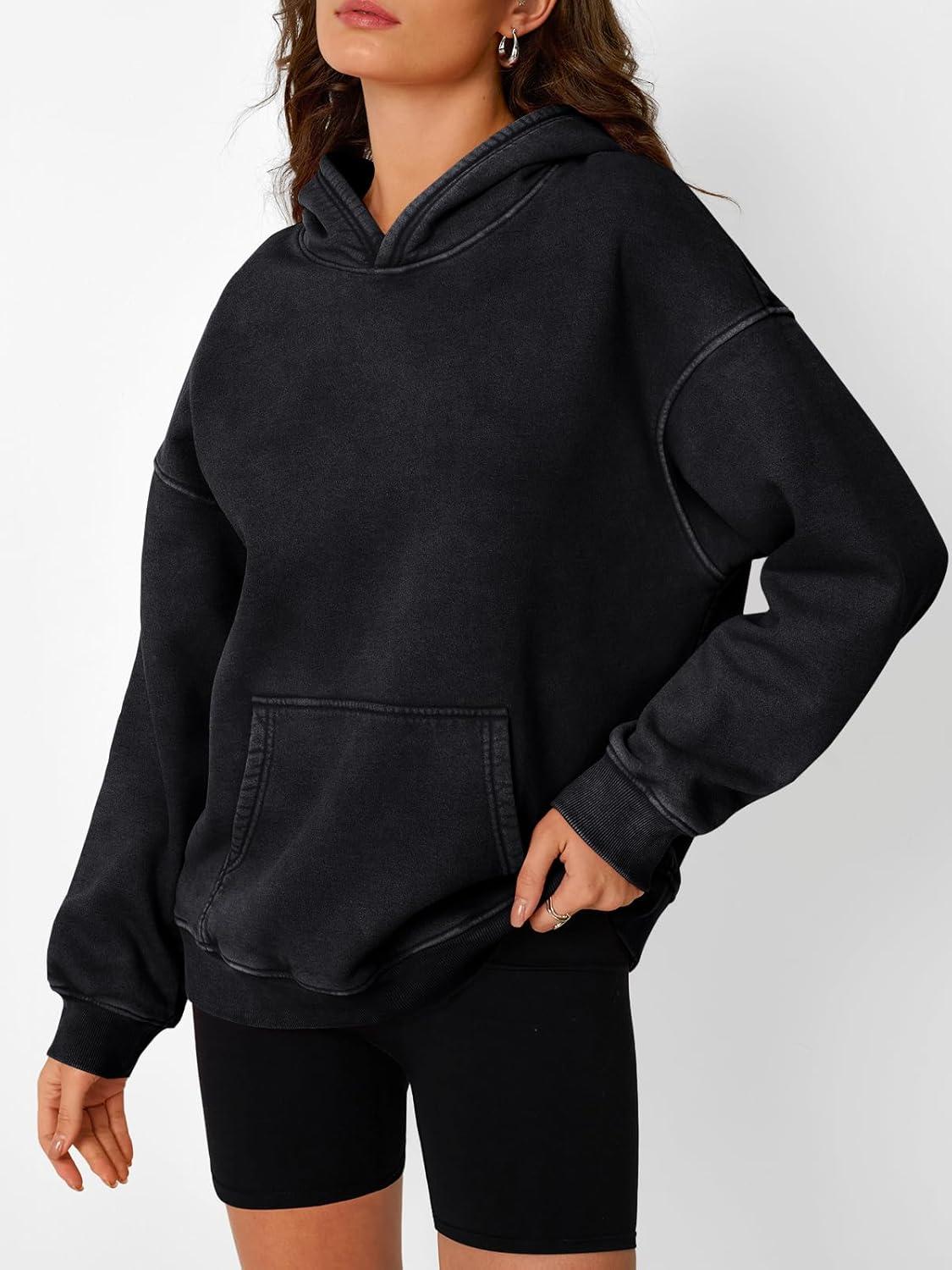 imageTrendy Queen Oversized Hoodies for Women Acid Wash Sweatshirt Cute Pullover Fall Winter Long Sleeve ShirtsBlack