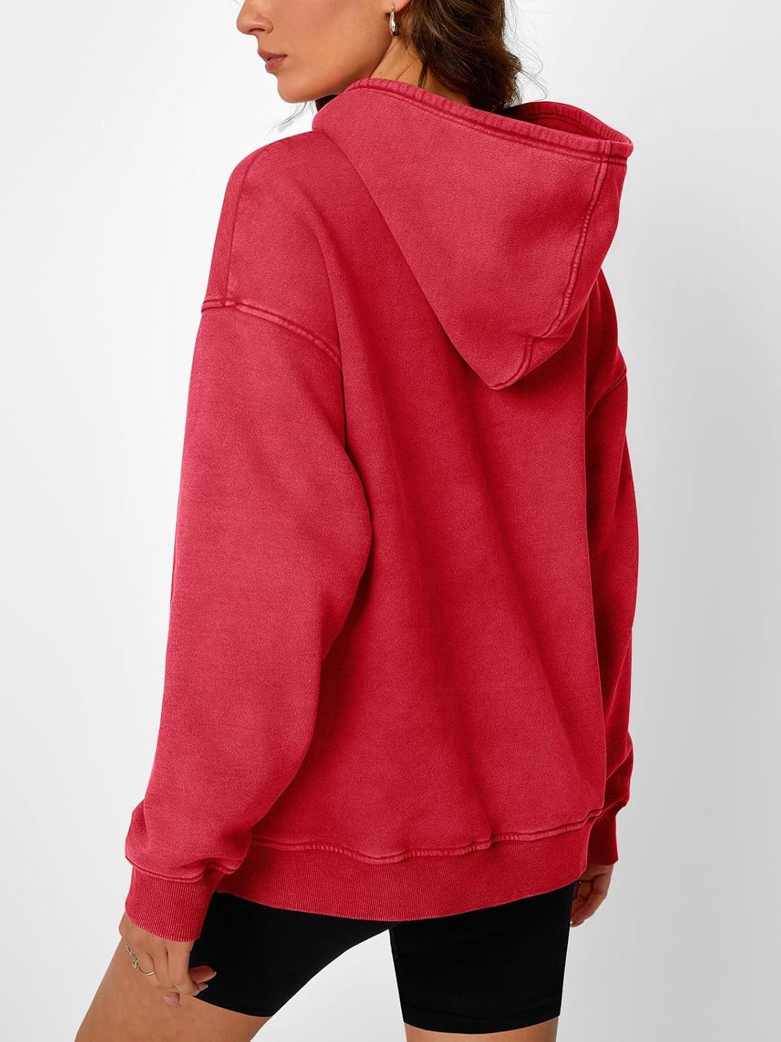 imageTrendy Queen Oversized Hoodies for Women Acid Wash Sweatshirt Cute Pullover Fall Winter Long Sleeve ShirtsRed