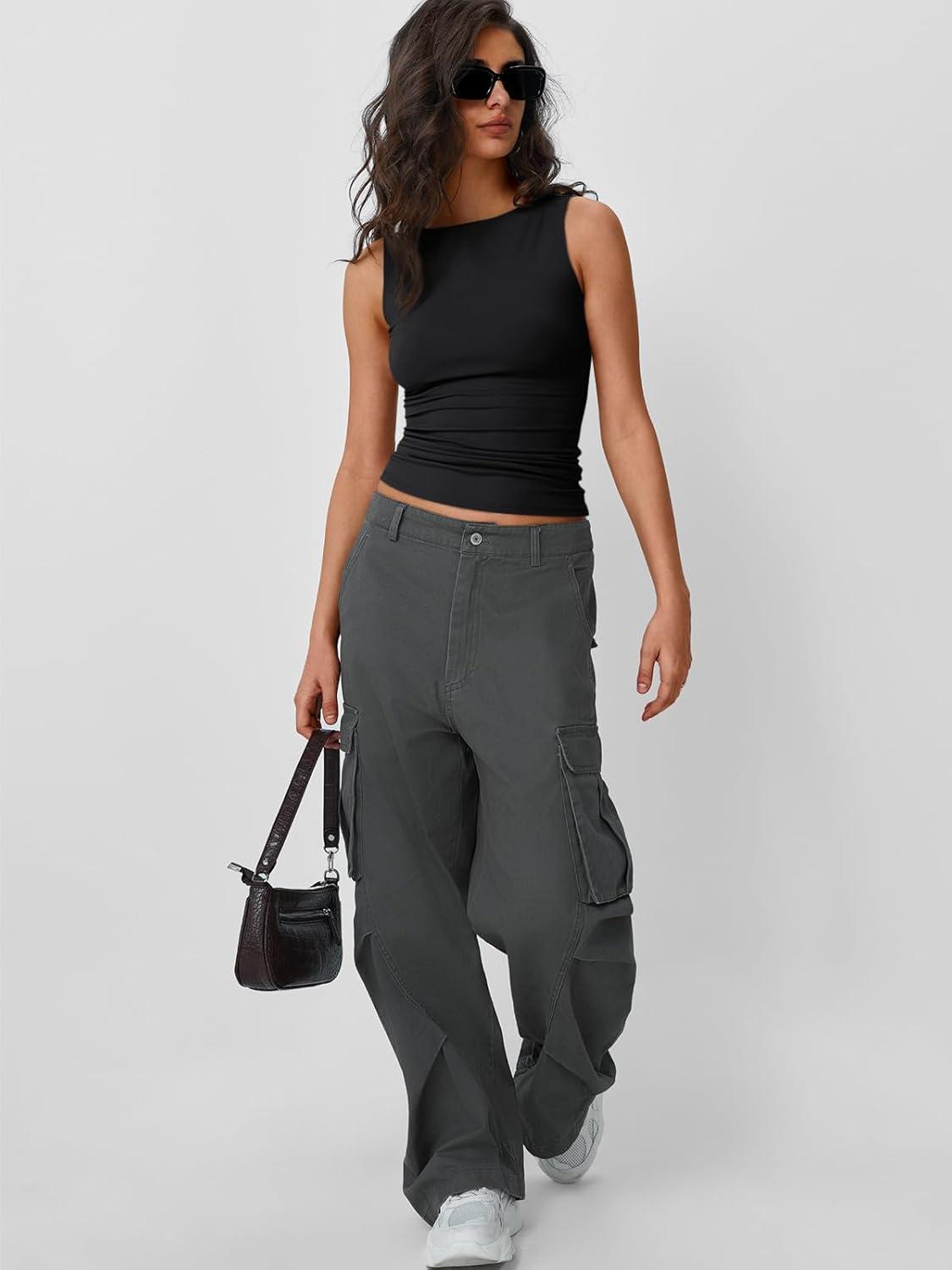 imageTrendy Queen Women Going Out Summer Tank Tops Spring Casual Basic Cute 2025 Sleeveless Shirt Vacation Fashion Outfit ClothesBlack