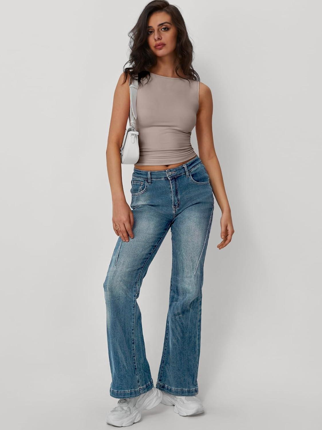 imageTrendy Queen Women Going Out Summer Tank Tops Spring Casual Basic Cute 2025 Sleeveless Shirt Vacation Fashion Outfit ClothesCoffee Grey