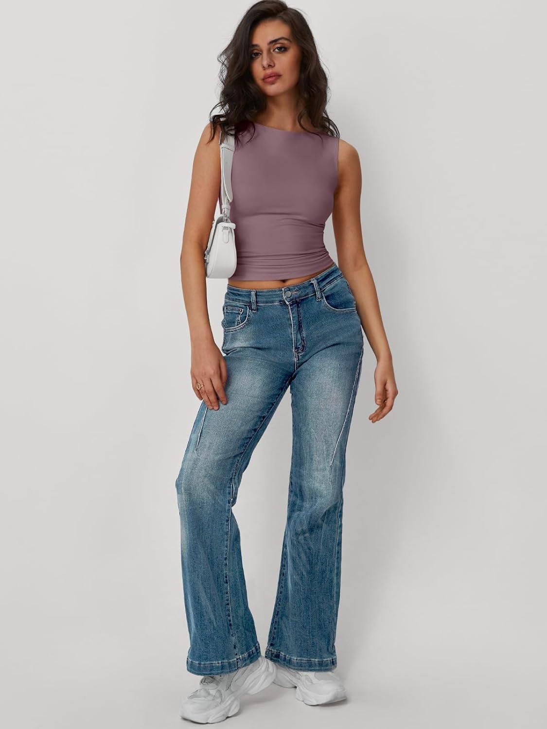 imageTrendy Queen Women Going Out Summer Tank Tops Spring Casual Basic Cute 2025 Sleeveless Shirt Vacation Fashion Outfit ClothesNutmeg