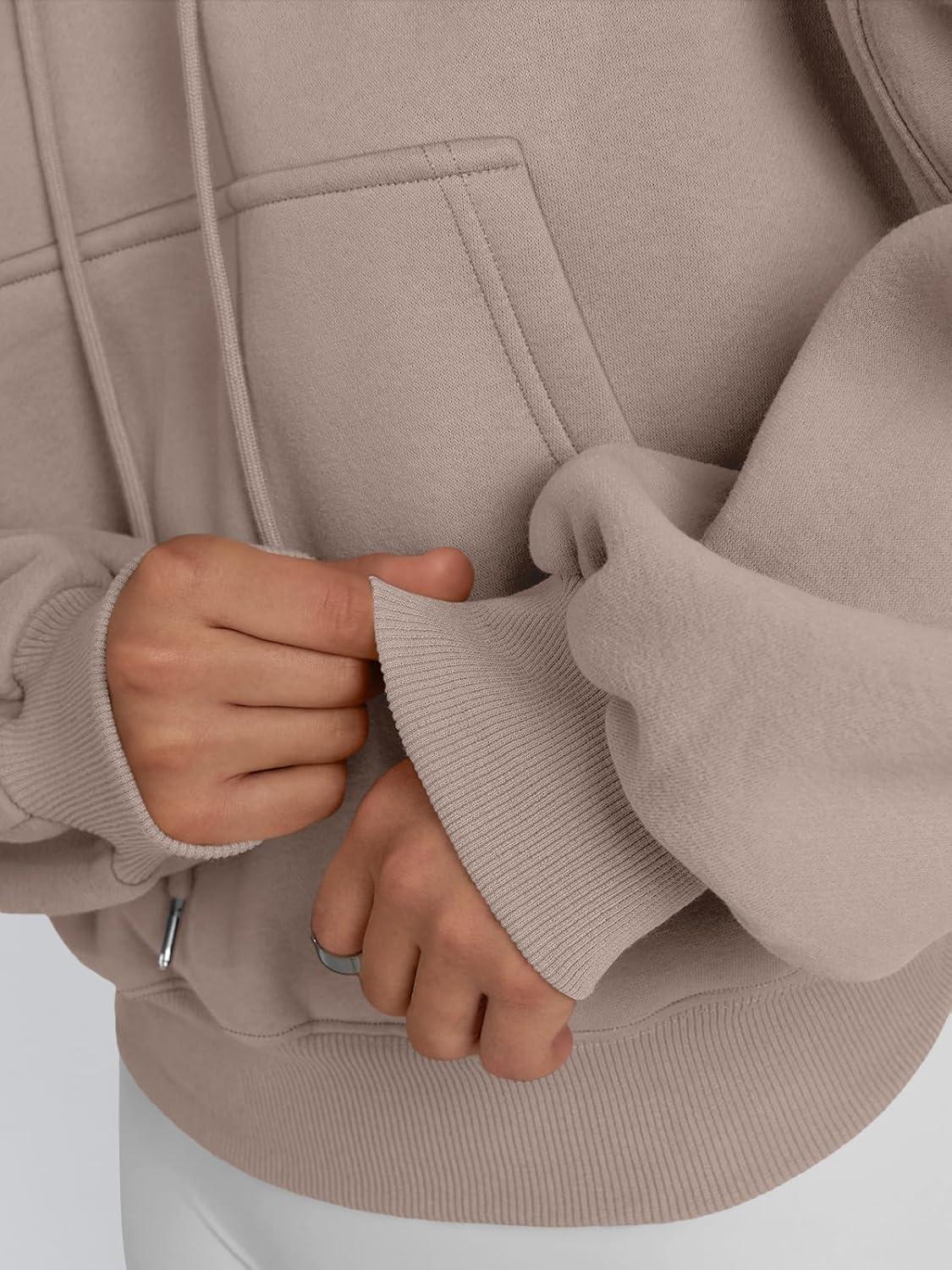 imageTrendy Queen Womens Cute Cropped Hoodies Y2k Long Sleeve Sweatshirts Fall Fashion Outfits Winter Sweater Clothes 2025Coffee Grey