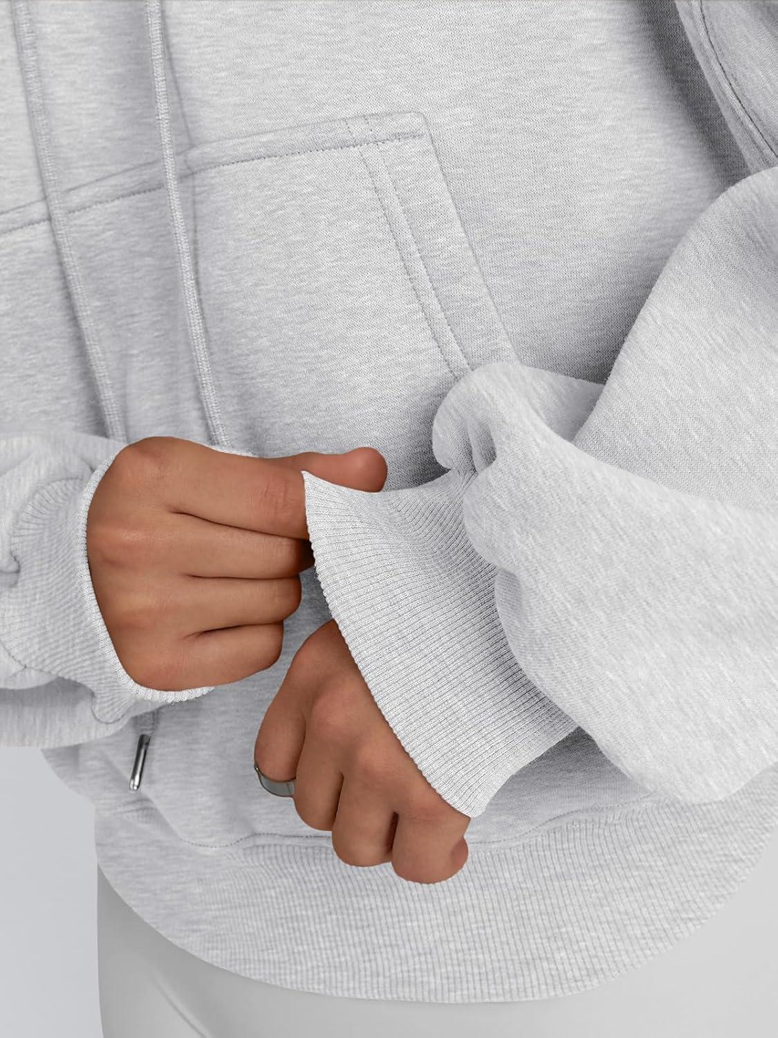 imageTrendy Queen Womens Cute Cropped Hoodies Y2k Long Sleeve Sweatshirts Fall Fashion Outfits Winter Sweater Clothes 2025Grey