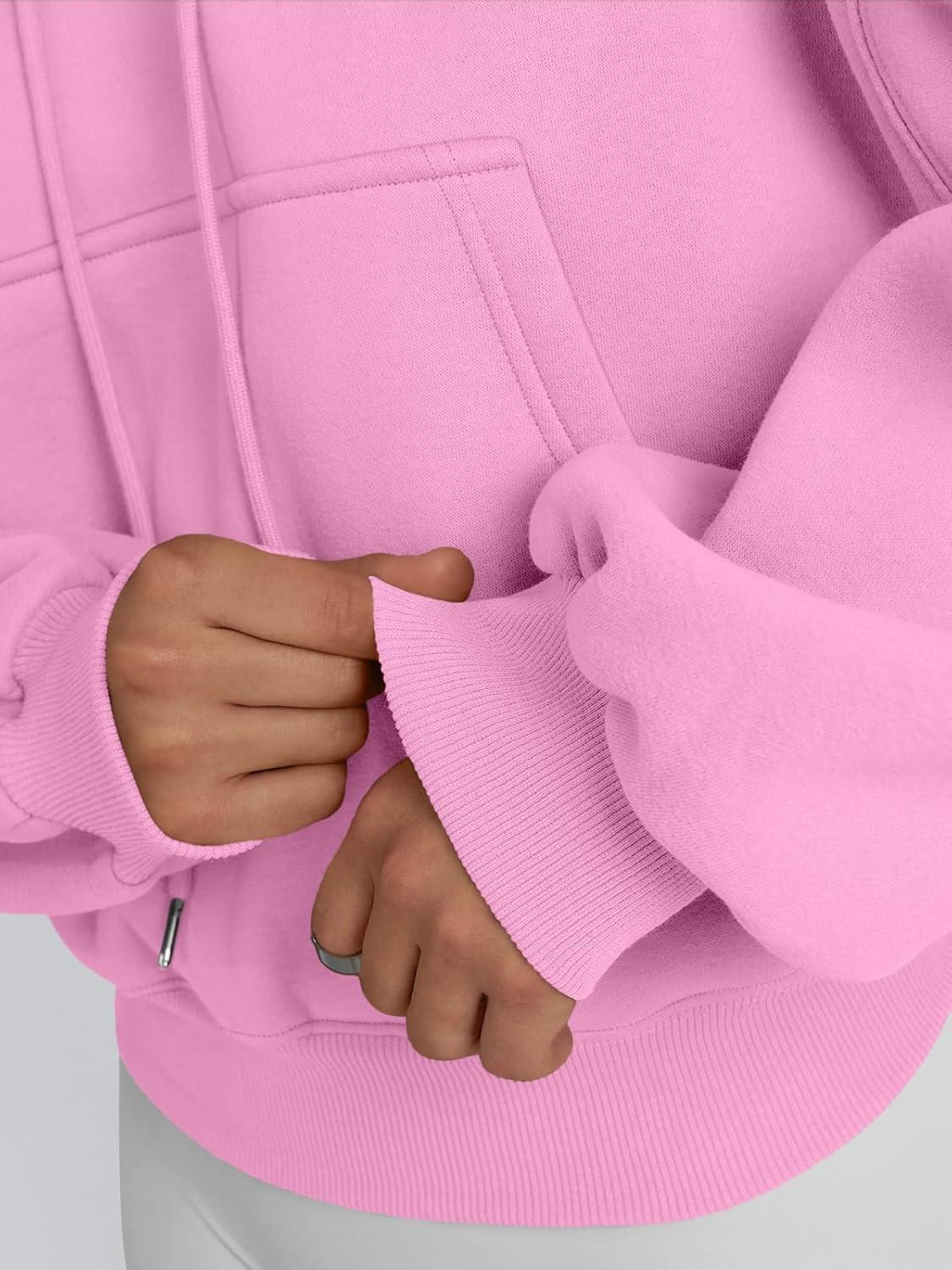 imageTrendy Queen Womens Cute Cropped Hoodies Y2k Long Sleeve Sweatshirts Fall Fashion Outfits Winter Sweater Clothes 2025Pink