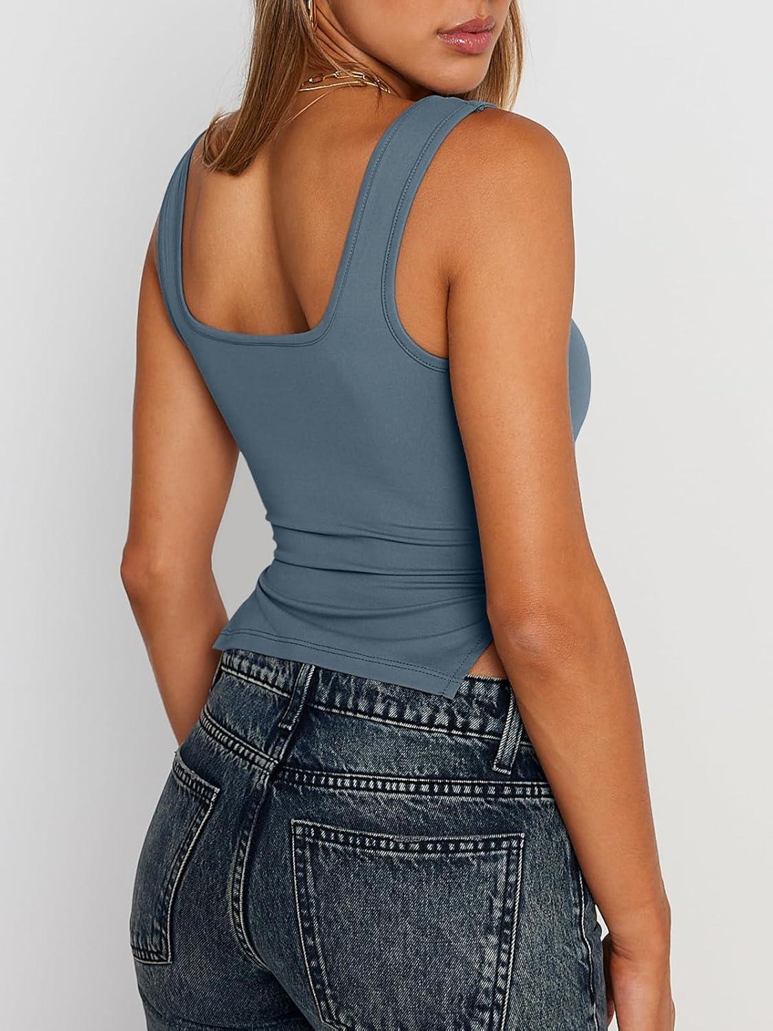 imageTrendy Queen Womens Going Out Crop Tops Backless Tank Tops Summer Y2k Teen Girls Basics Cute ClothesHazeblue