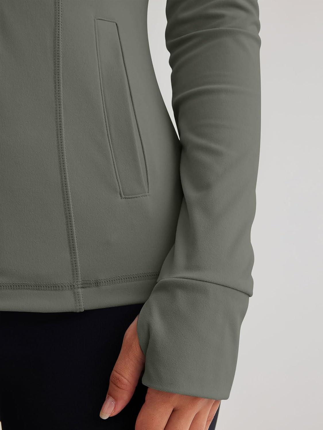 imageTrendy Queen Womens Lightweight Zip Up Jackets 2025 Athletic Hoodies Fall Gym Shirts Running Workout Clothes with PocketArmygreen