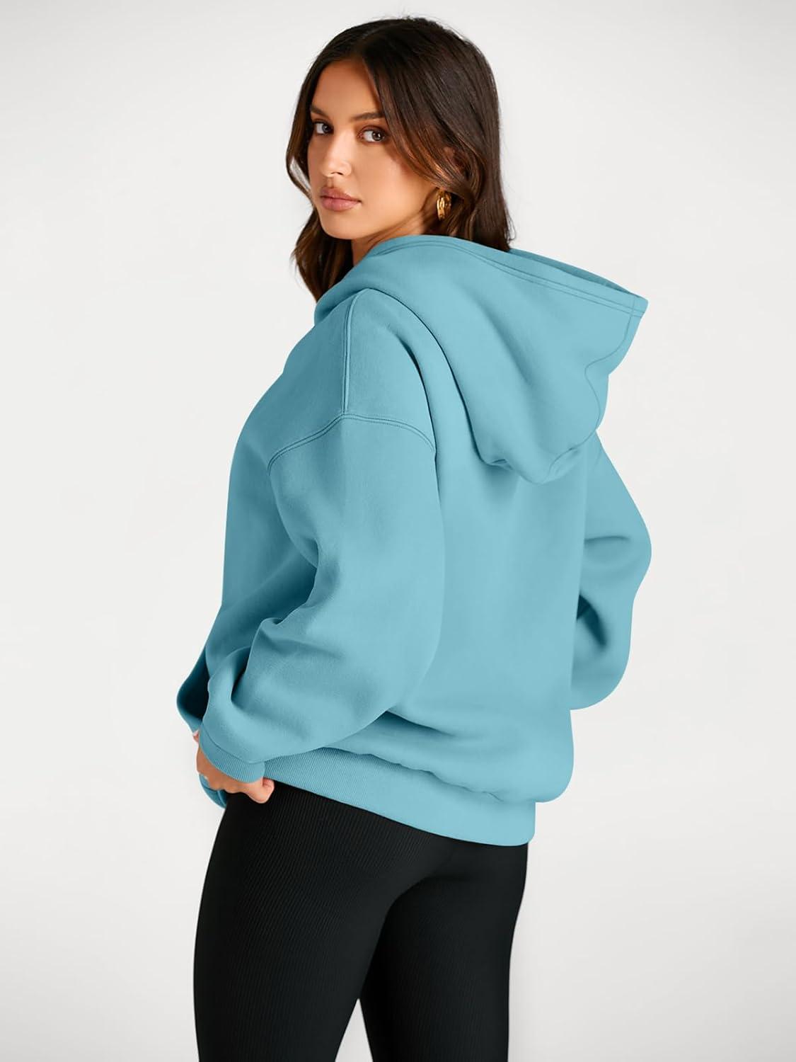 imageTrendy Queen Womens Oversized Hoodies Fleece Sweatshirts Fall Fashion Pullover Sweaters Winter ClothesBaby Blue