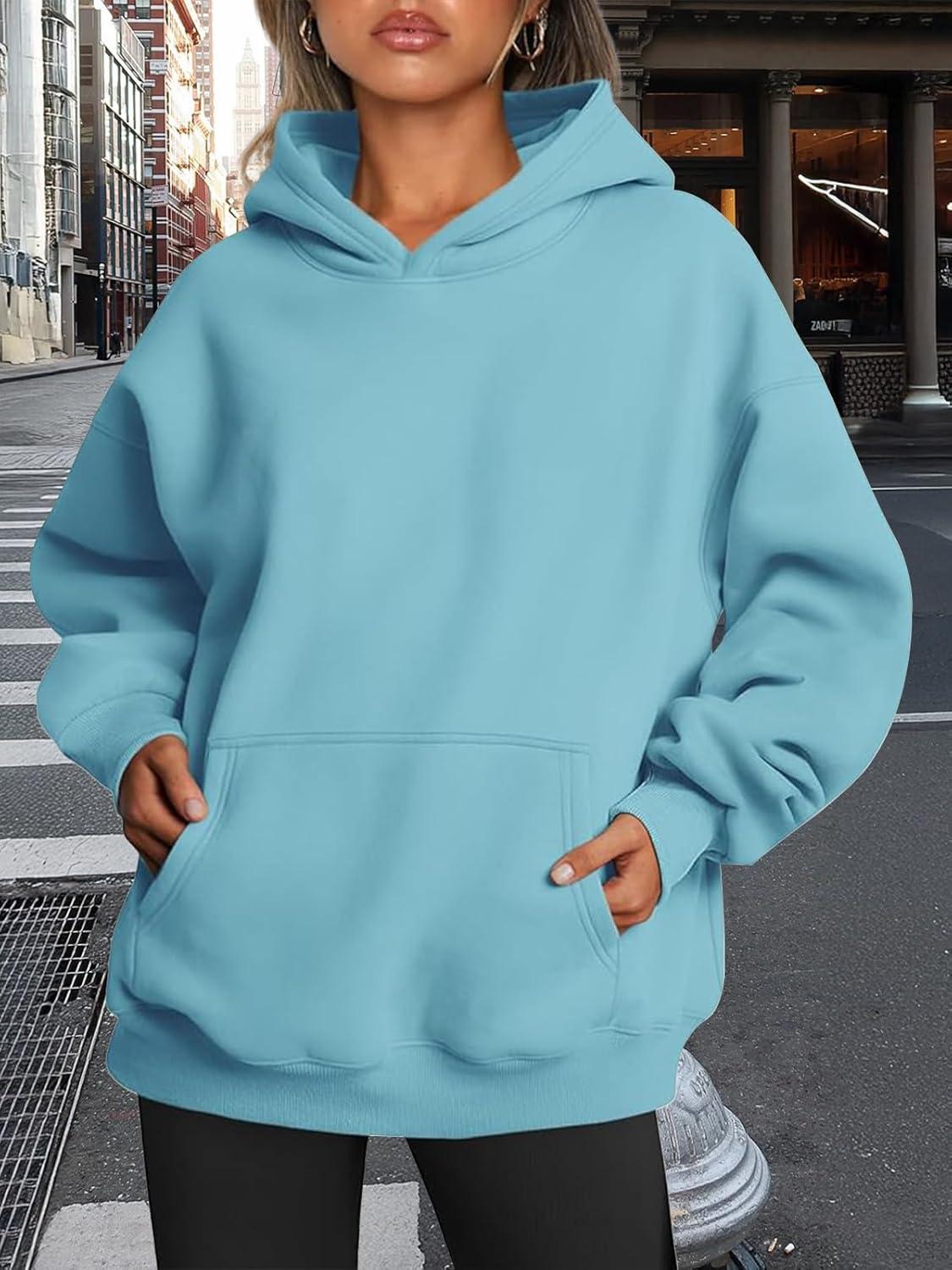 imageTrendy Queen Womens Oversized Hoodies Fleece Sweatshirts Fall Fashion Pullover Sweaters Winter ClothesBaby Blue