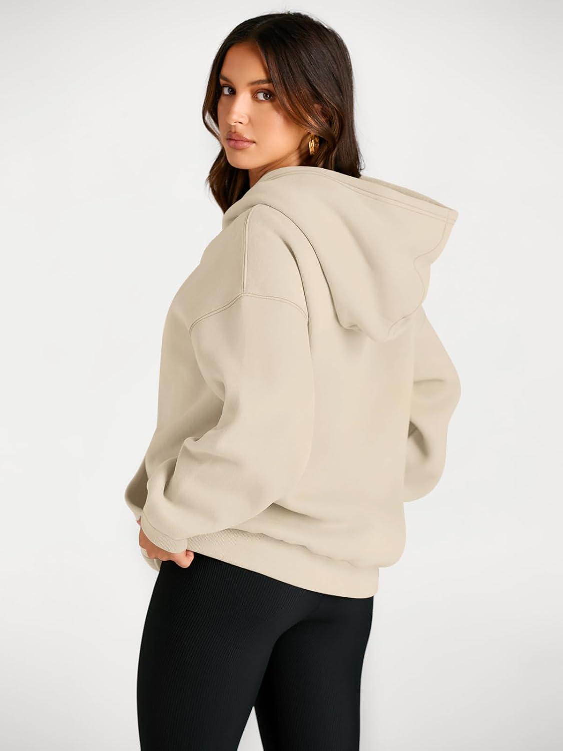 imageTrendy Queen Womens Oversized Hoodies Fleece Sweatshirts Fall Fashion Pullover Sweaters Winter ClothesBeige