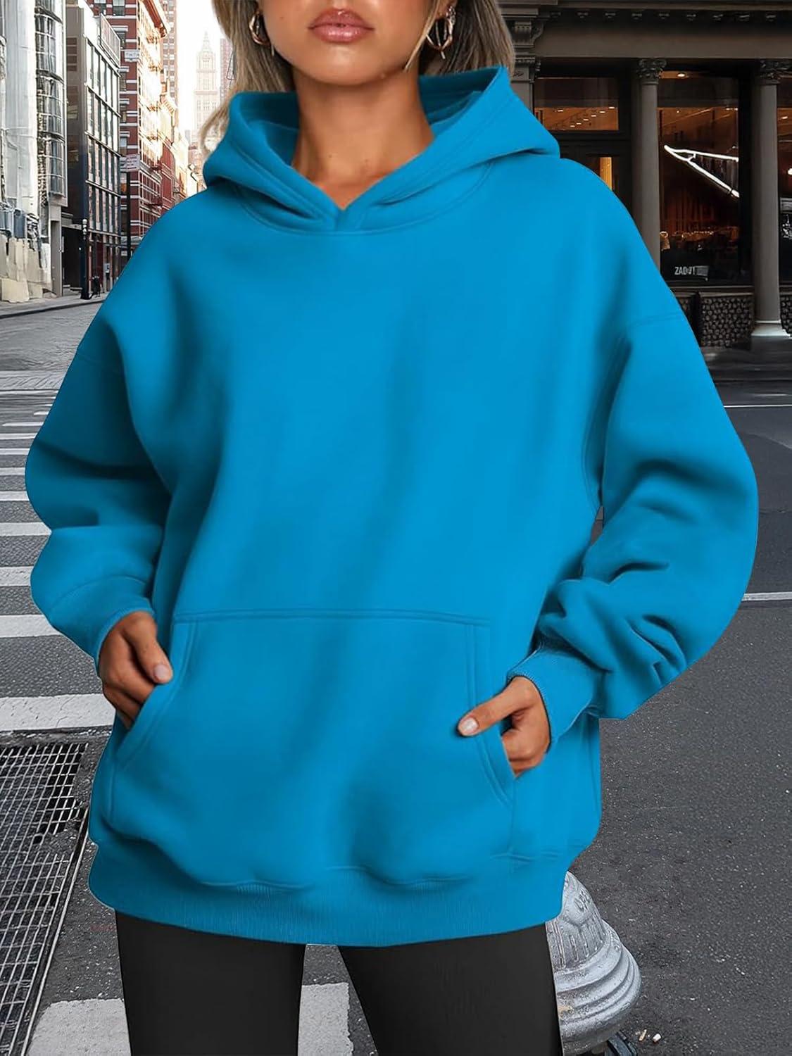 imageTrendy Queen Womens Oversized Hoodies Fleece Sweatshirts Fall Fashion Pullover Sweaters Winter ClothesBlue