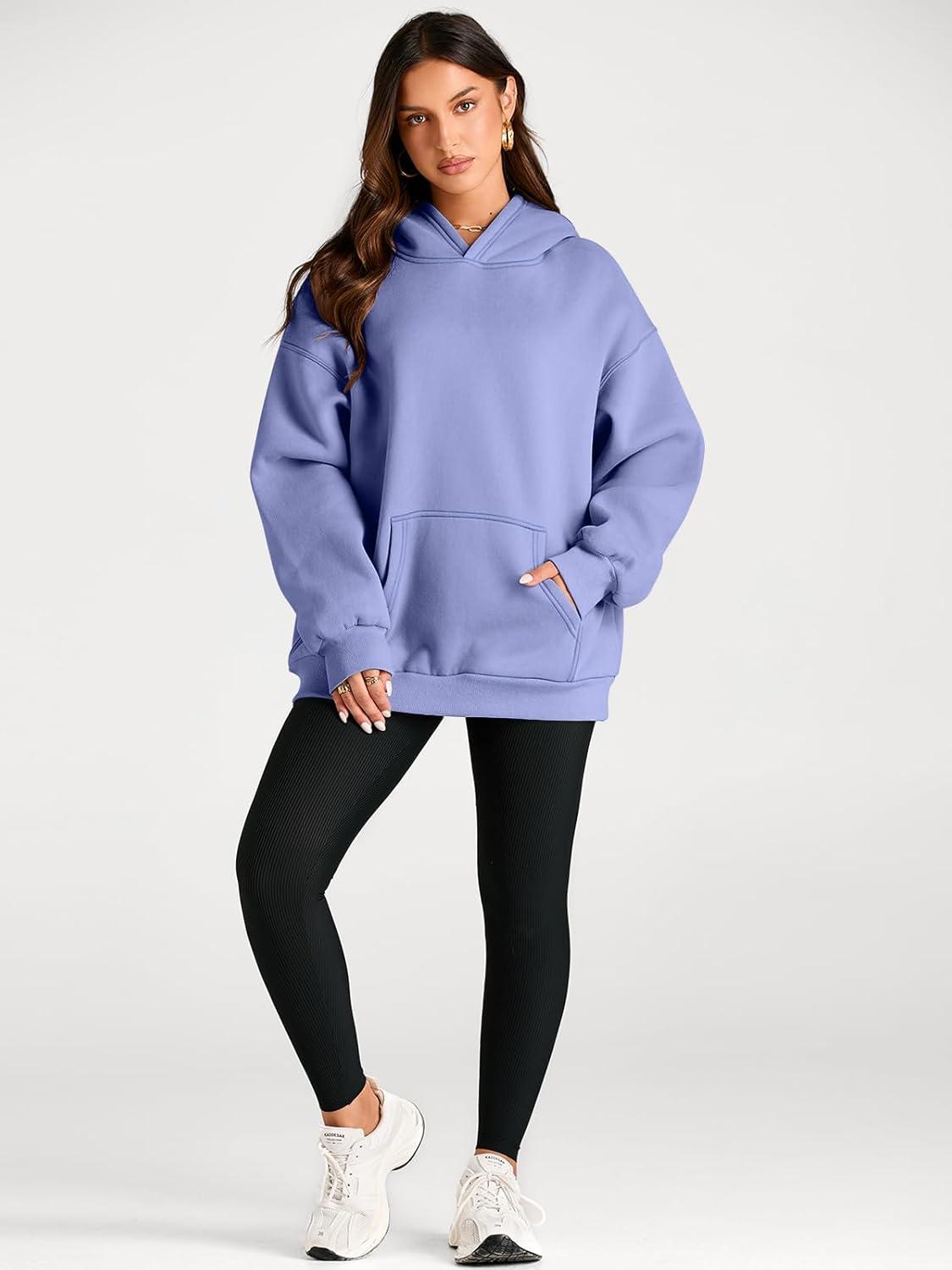 imageTrendy Queen Womens Oversized Hoodies Fleece Sweatshirts Fall Fashion Pullover Sweaters Winter ClothesBlue Purple