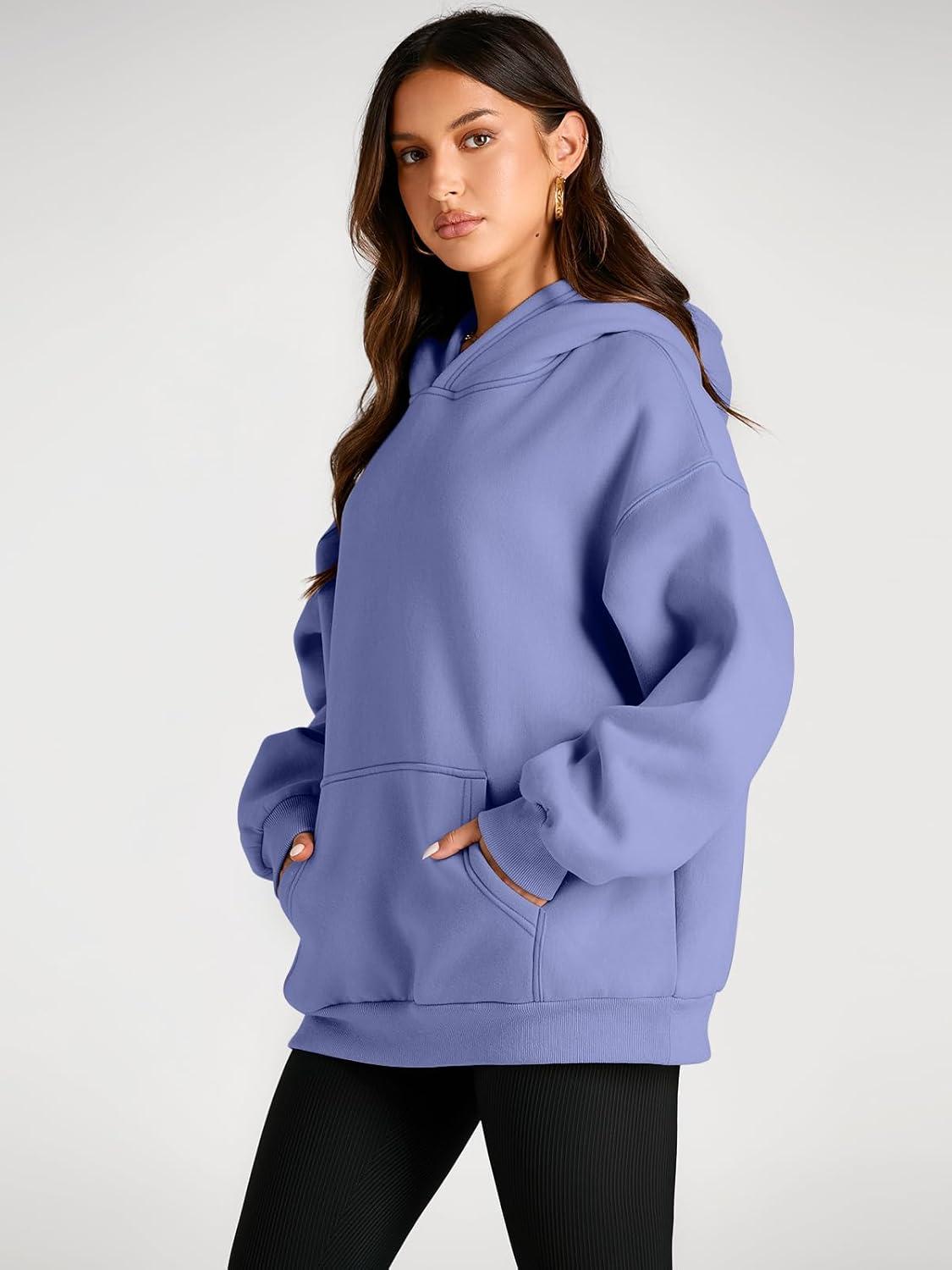 imageTrendy Queen Womens Oversized Hoodies Fleece Sweatshirts Fall Fashion Pullover Sweaters Winter ClothesBlue Purple