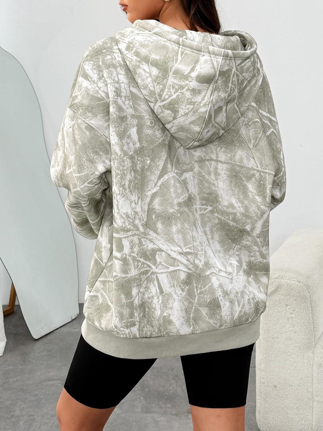 imageTrendy Queen Womens Oversized Hoodies Fleece Sweatshirts Fall Fashion Pullover Sweaters Winter ClothesCamo Lightgreen