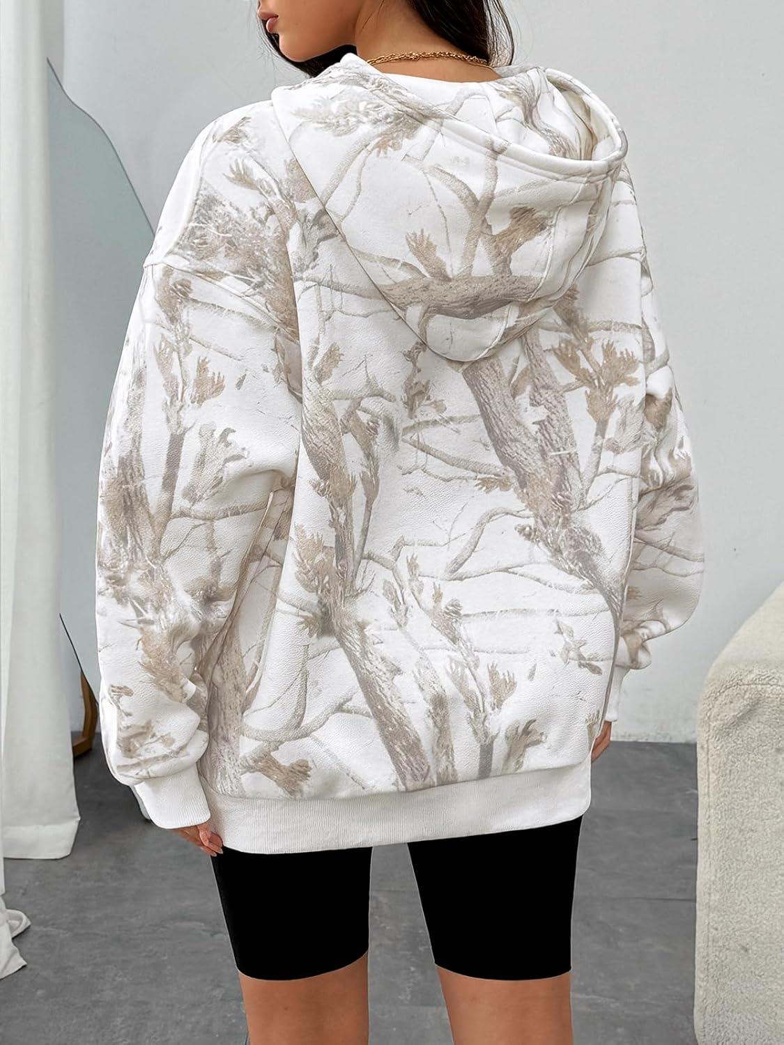 imageTrendy Queen Womens Oversized Hoodies Fleece Sweatshirts Fall Fashion Pullover Sweaters Winter ClothesCamo White