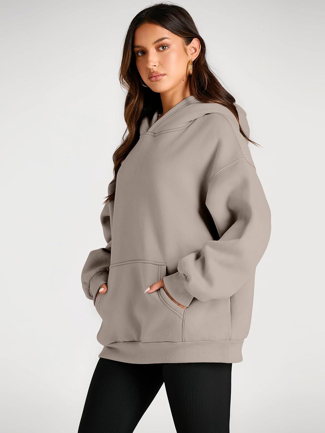 imageTrendy Queen Womens Oversized Hoodies Fleece Sweatshirts Fall Fashion Pullover Sweaters Winter ClothesCoffee Grey