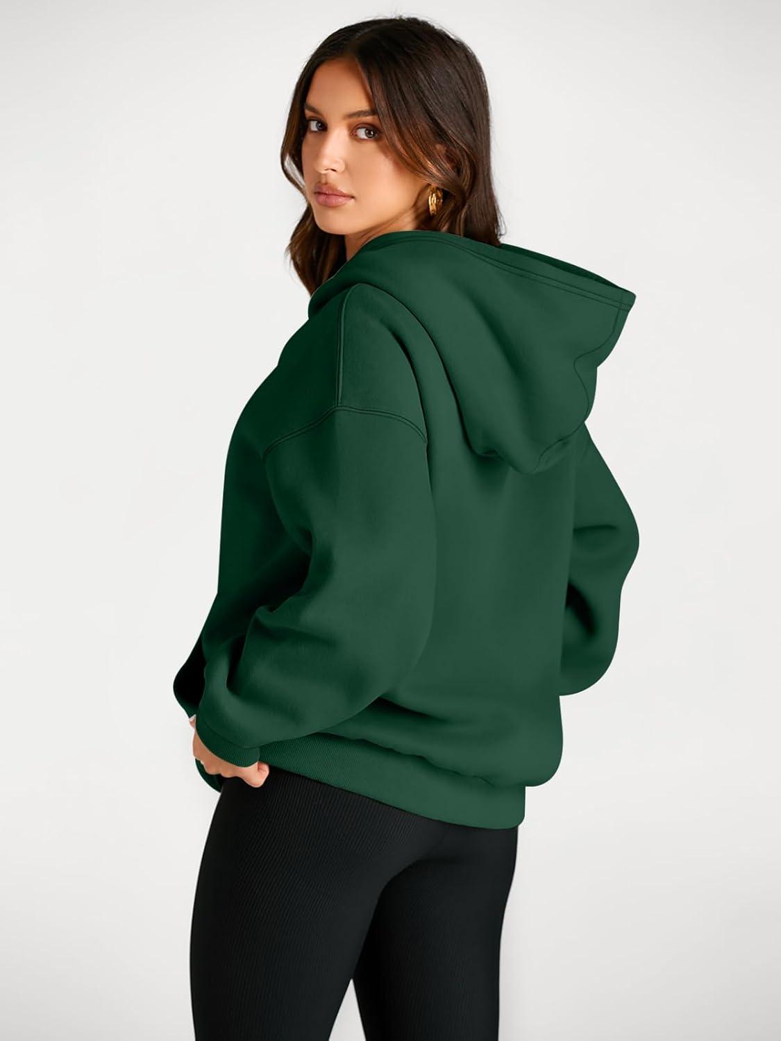 imageTrendy Queen Womens Oversized Hoodies Fleece Sweatshirts Fall Fashion Pullover Sweaters Winter ClothesDark Green