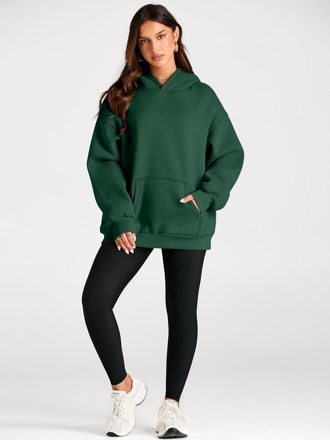 imageTrendy Queen Womens Oversized Hoodies Fleece Sweatshirts Fall Fashion Pullover Sweaters Winter ClothesDark Green