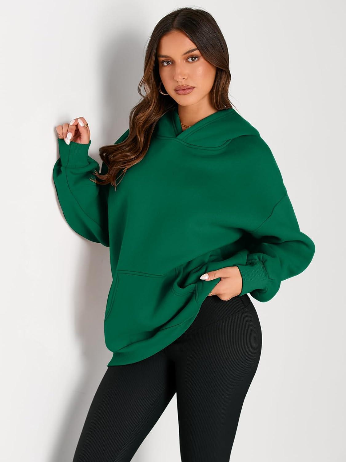 imageTrendy Queen Womens Oversized Hoodies Fleece Sweatshirts Fall Fashion Pullover Sweaters Winter ClothesGreen