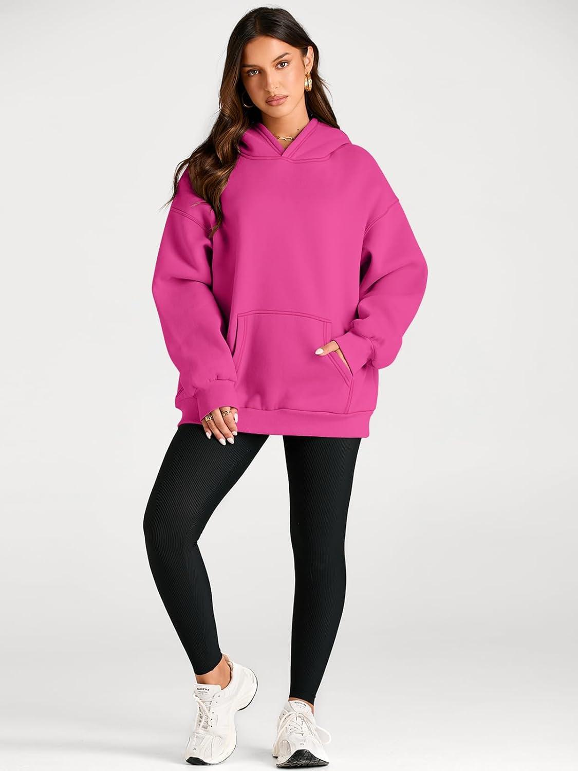 imageTrendy Queen Womens Oversized Hoodies Fleece Sweatshirts Fall Fashion Pullover Sweaters Winter ClothesHot Pink