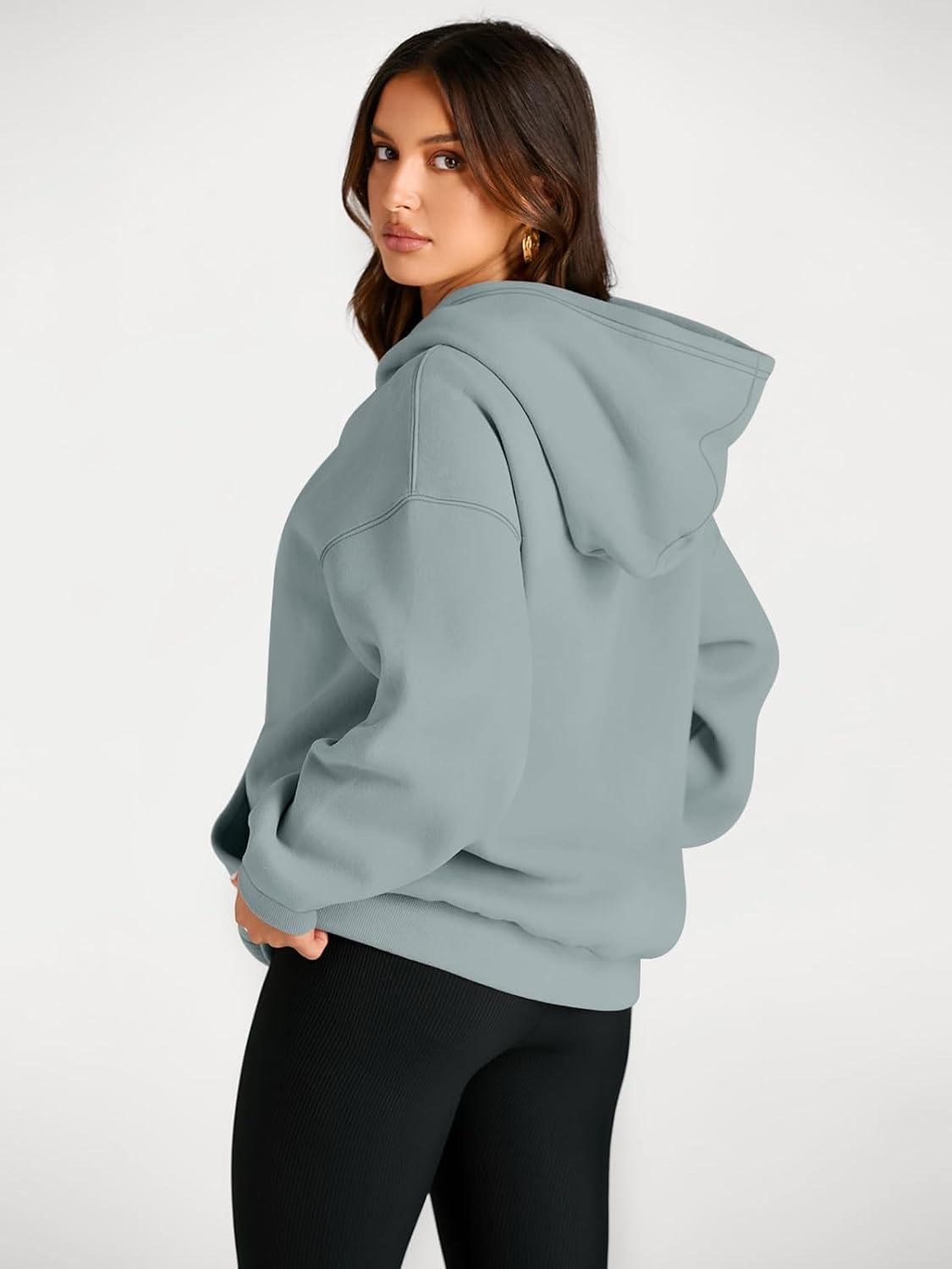 imageTrendy Queen Womens Oversized Hoodies Fleece Sweatshirts Fall Fashion Pullover Sweaters Winter ClothesLight Green