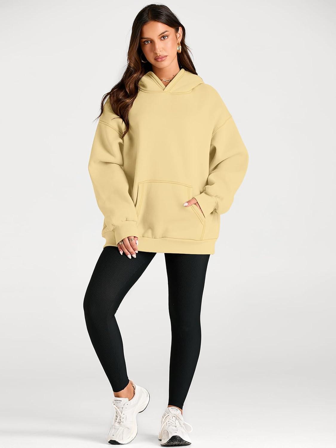 imageTrendy Queen Womens Oversized Hoodies Fleece Sweatshirts Fall Fashion Pullover Sweaters Winter ClothesLight Yellow