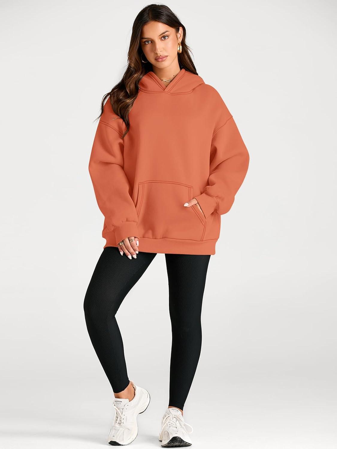 imageTrendy Queen Womens Oversized Hoodies Fleece Sweatshirts Fall Fashion Pullover Sweaters Winter ClothesMelon Orange