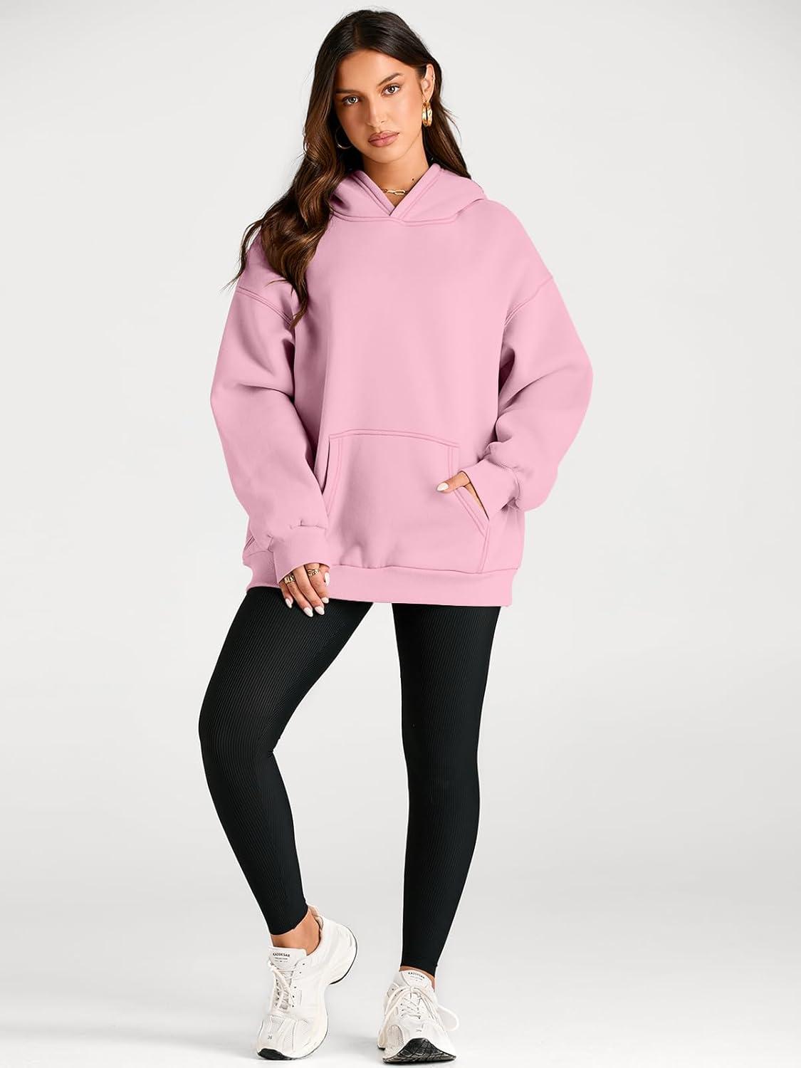 imageTrendy Queen Womens Oversized Hoodies Fleece Sweatshirts Fall Fashion Pullover Sweaters Winter ClothesPale Pink