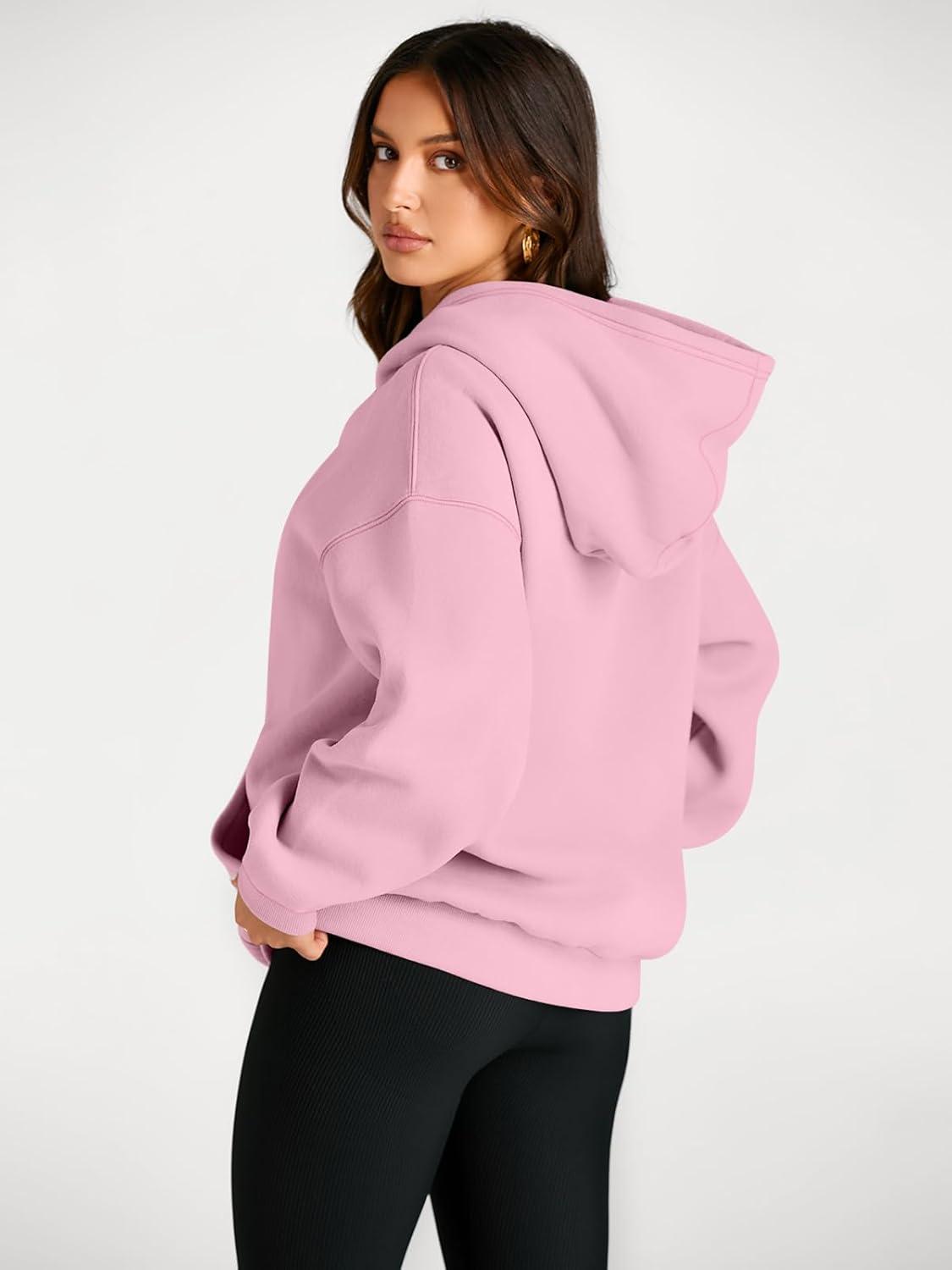 imageTrendy Queen Womens Oversized Hoodies Fleece Sweatshirts Fall Fashion Pullover Sweaters Winter ClothesPale Pink