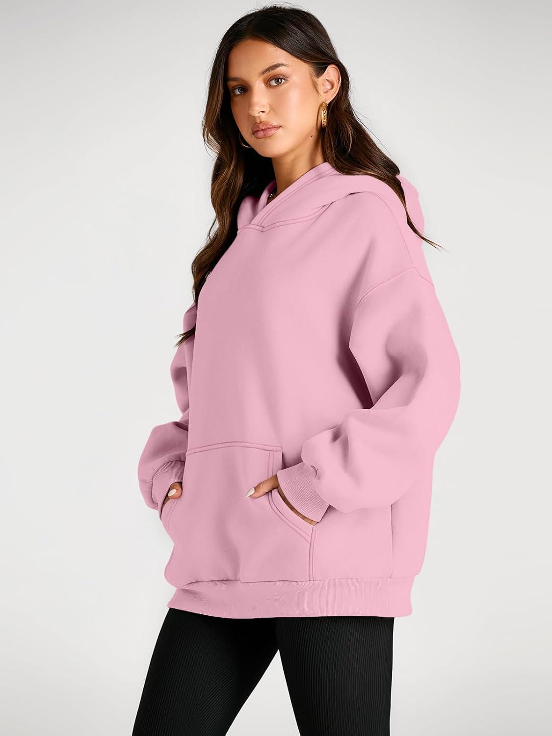 imageTrendy Queen Womens Oversized Hoodies Fleece Sweatshirts Fall Fashion Pullover Sweaters Winter ClothesPale Pink