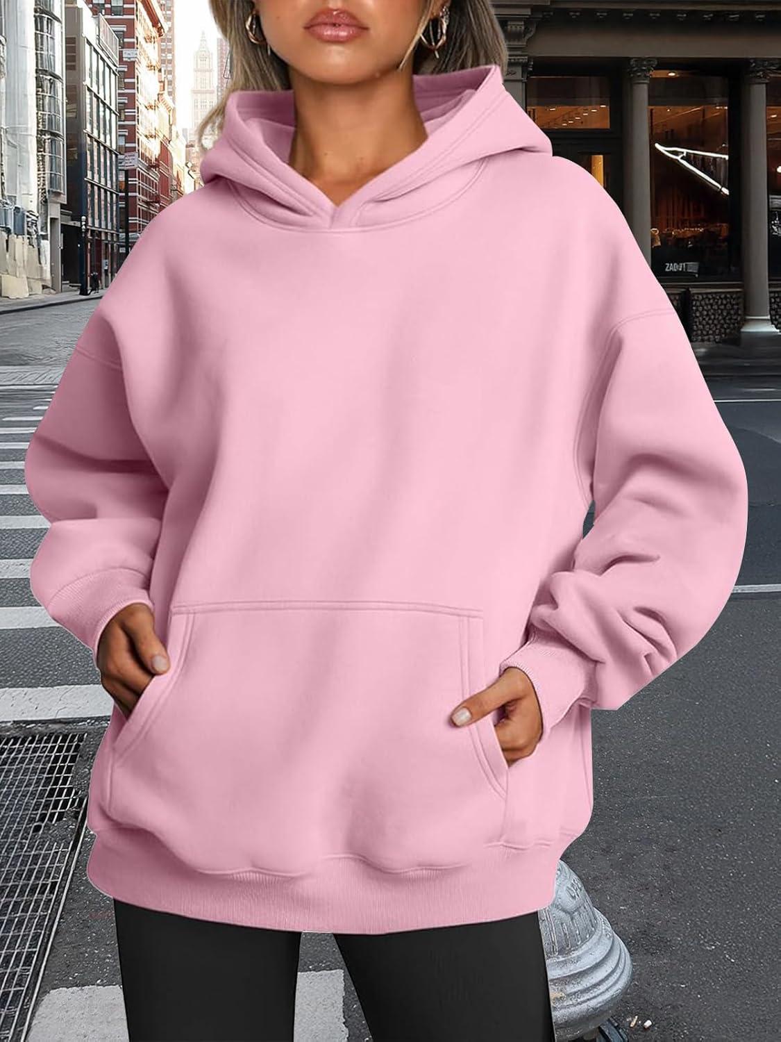 imageTrendy Queen Womens Oversized Hoodies Fleece Sweatshirts Fall Fashion Pullover Sweaters Winter ClothesPale Pink