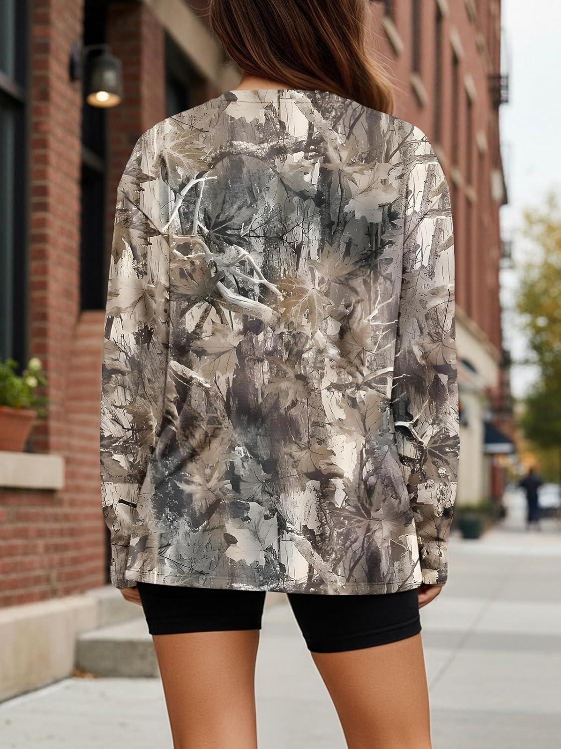 imageTrendy Queen Womens Oversized Long Sleeve T Shirts 2025 Basic Crewneck Tee Fall Tops Casual Workout Y2K ClothesCamokhakigrey