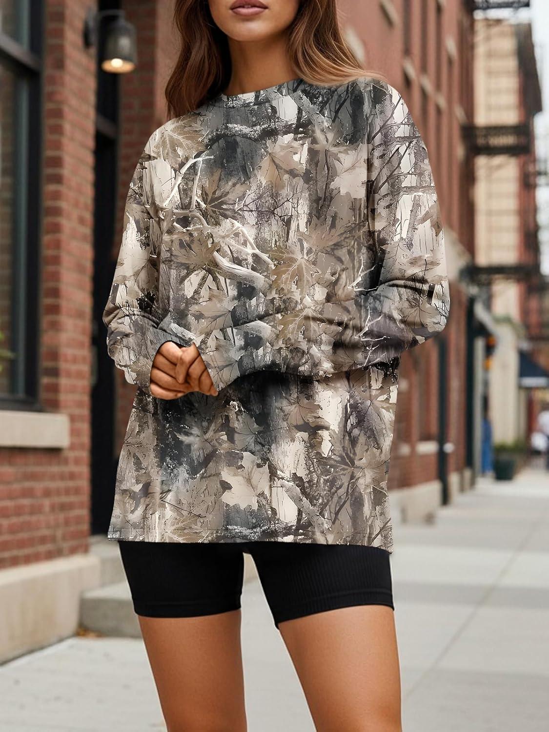 imageTrendy Queen Womens Oversized Long Sleeve T Shirts 2025 Basic Crewneck Tee Fall Tops Casual Workout Y2K ClothesCamokhakigrey