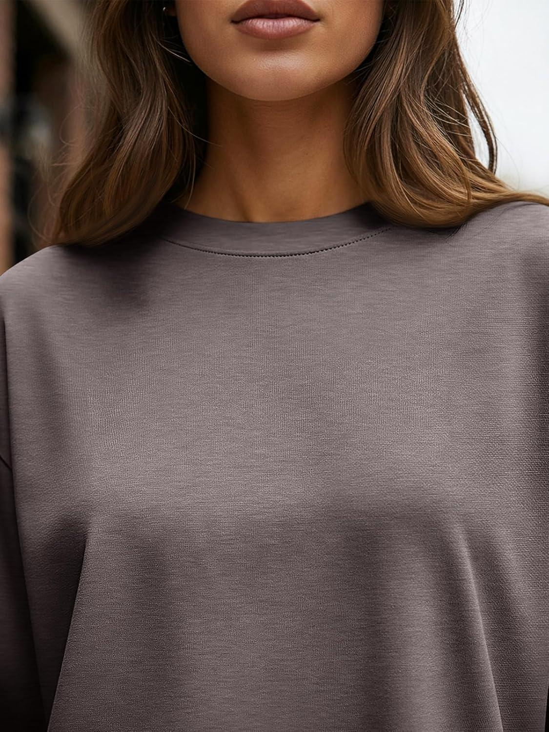 imageTrendy Queen Womens Oversized Long Sleeve T Shirts 2025 Basic Crewneck Tee Fall Tops Casual Workout Y2K ClothesNetmeg