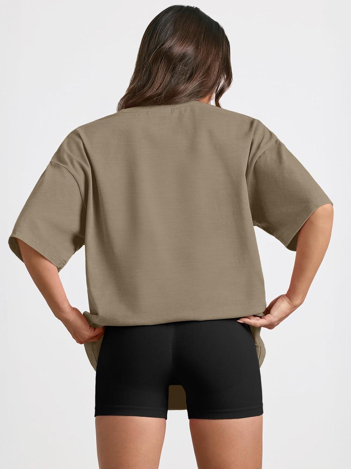 imageTrendy Queen Womens Oversized Summer T Shirts Plus Size Batwing Cute Casual Tops Short Sleeves Fashion Workout ClothesArmykhaki