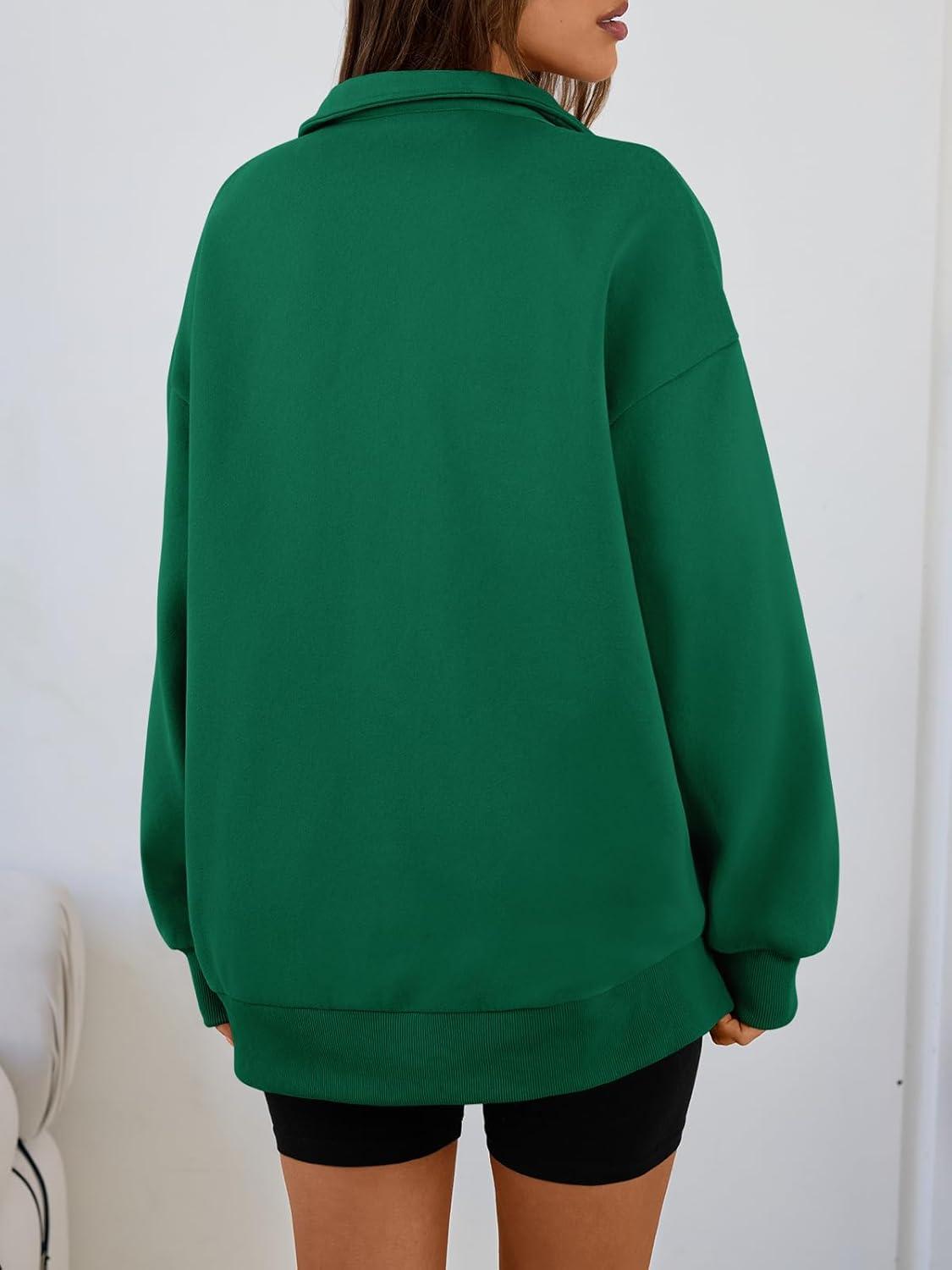 imageTrendy Queen Womens Oversized Sweatshirts Fall Sweaters Fashion Hoodies Half Zip Pullover Long Sleeve Shirts ClothesGrass