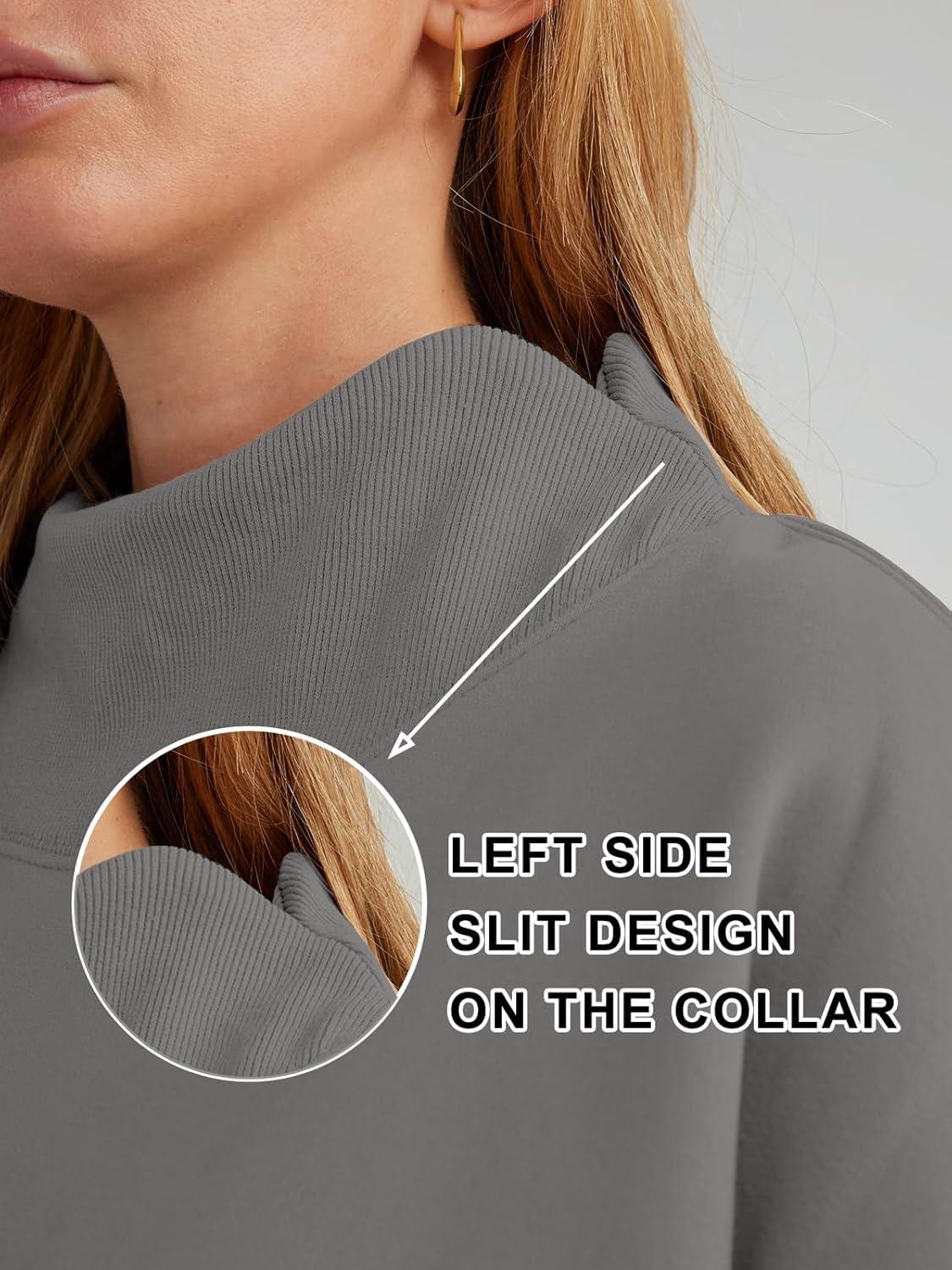 imageTrendy Queen Womens Oversized Sweatshirts Turtleneck Pullover Long Sleeve Hoodies Tops Fall Fashion Outfits 2025 ClothesDarkgrey