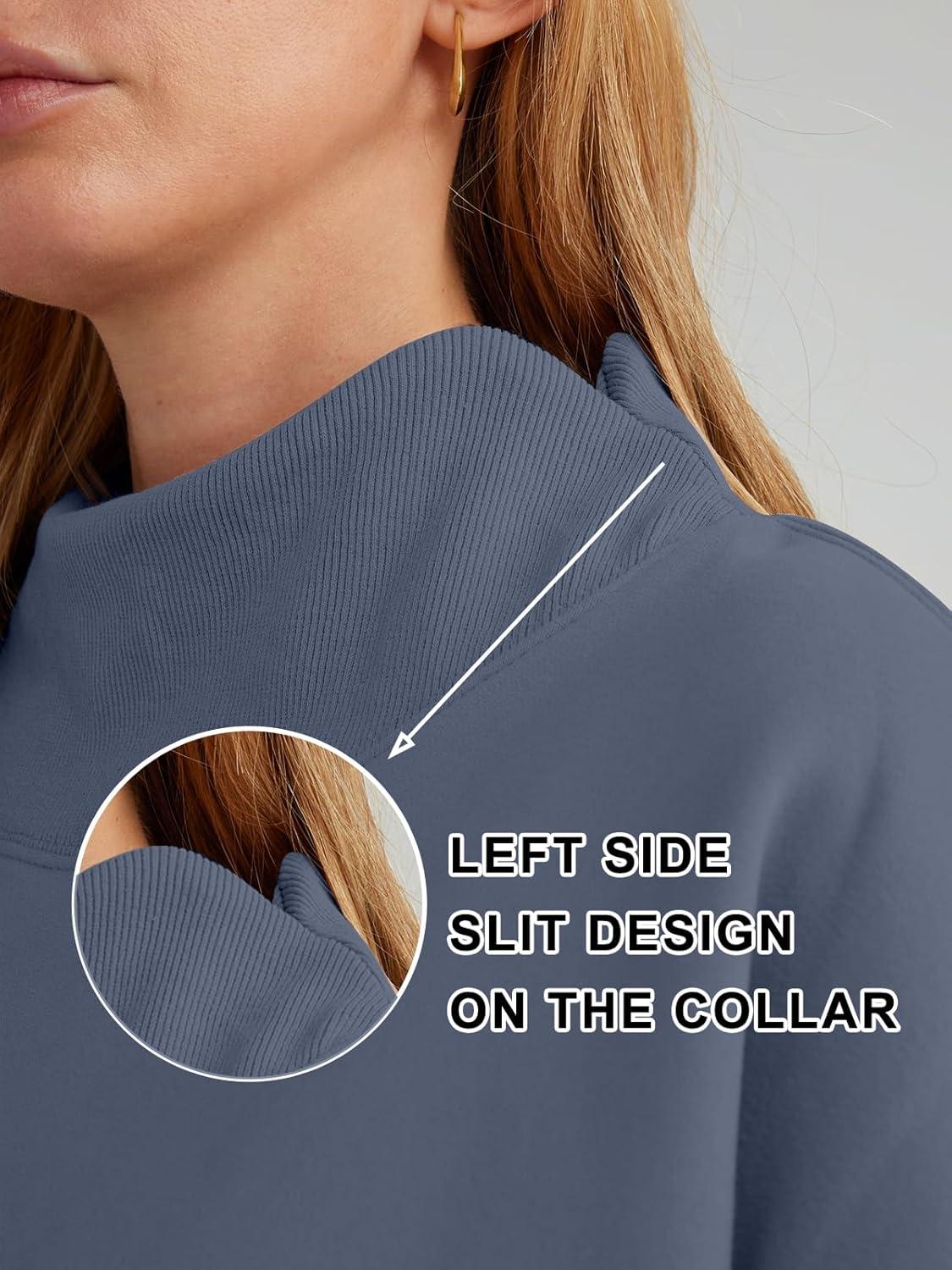 imageTrendy Queen Womens Oversized Sweatshirts Turtleneck Pullover Long Sleeve Hoodies Tops Fall Fashion Outfits 2025 ClothesGreyblue