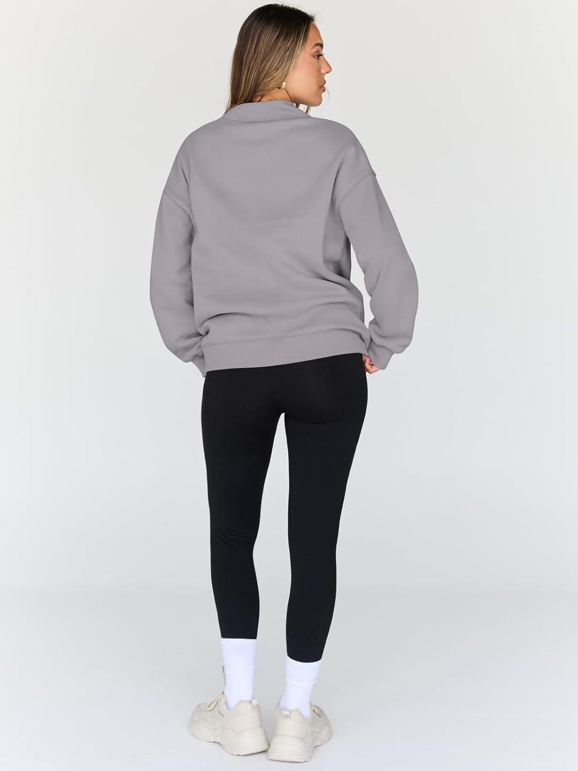 imageTrendy Queen Womens Oversized Sweatshirts Turtleneck Pullover Long Sleeve Hoodies Tops Fall Fashion Outfits 2025 ClothesLightgrey