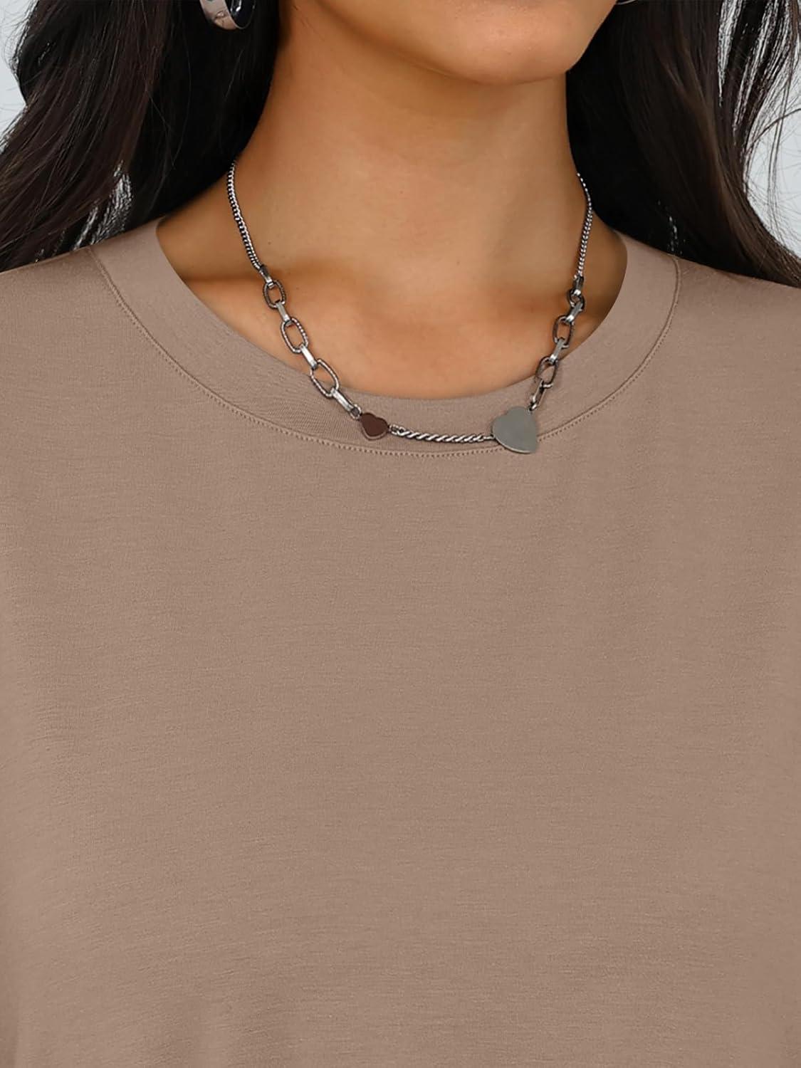 imageTrendy Queen Womens Oversized T Shirts Fall Thumb Hole Long Sleeve Workout Tops Fashion Plus Size Gym Loose Y2k Tunic TeeKhaki