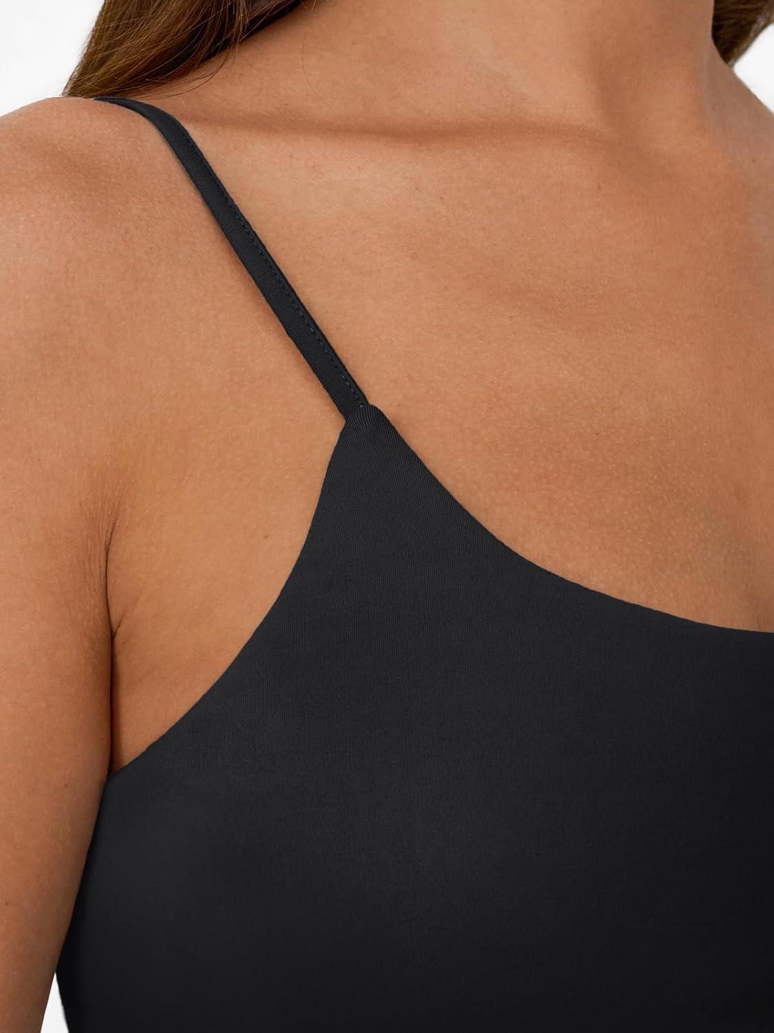 imageTrendy Queen Womens Spaghetti Strap Tank Top Summer Double Lined Workout Camisole Going Out Cute Tops Y2k Teen Girl BasicBlack