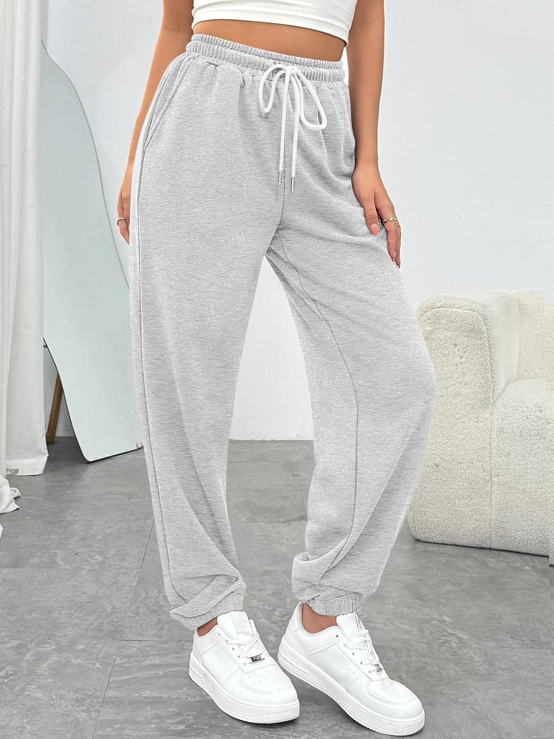 imageTrendy Queen Womens Sweatpants Athletic Joggers Baggy Pants Lounge Bottom 2025 Fall Fashion with PocketsGrey