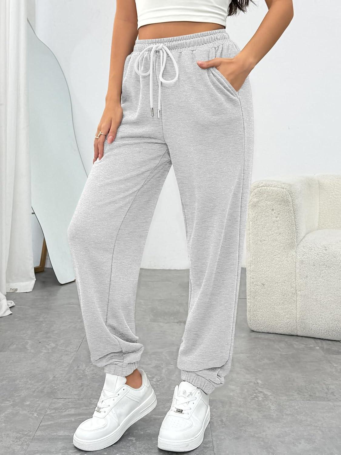 imageTrendy Queen Womens Sweatpants Athletic Joggers Baggy Pants Lounge Bottom 2025 Fall Fashion with PocketsGrey