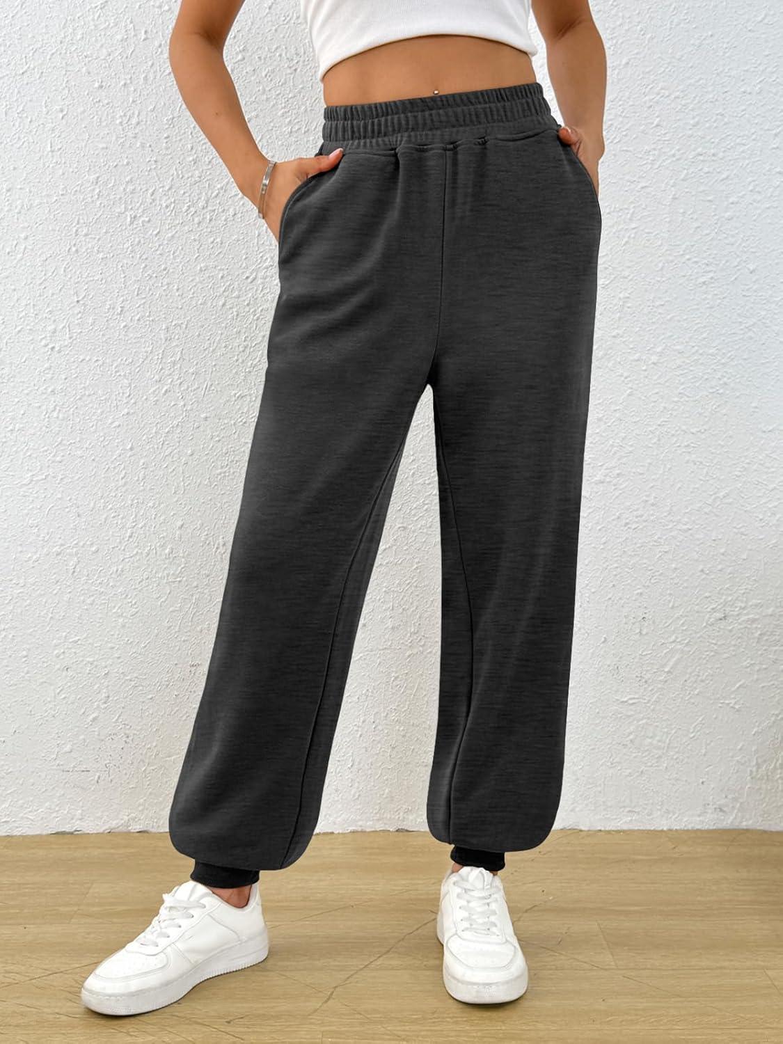 imageTrendy Queen Womens Sweatpants Baggy Athletic Joggers with Pockets Lounge PantsBlackgrey