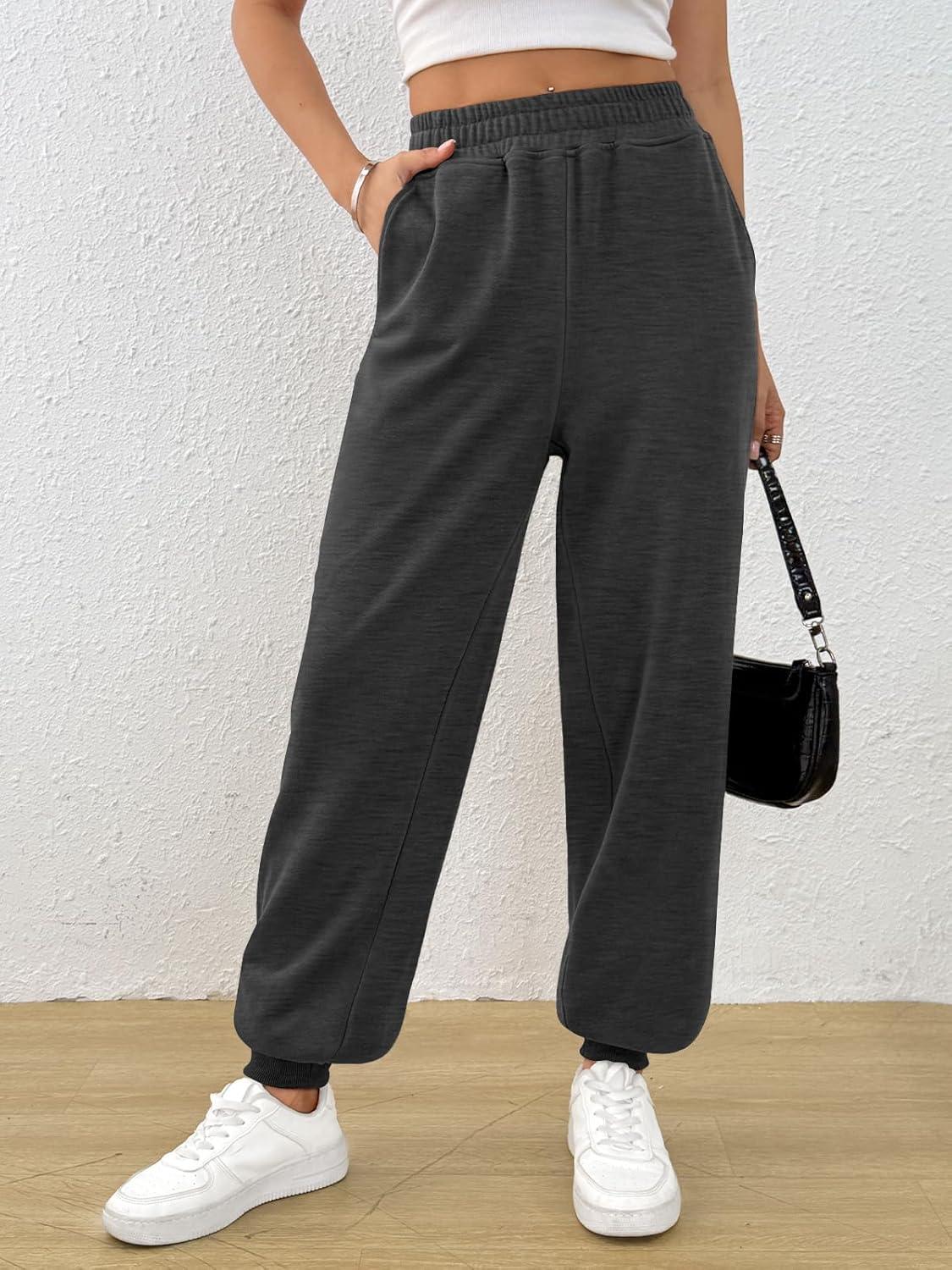imageTrendy Queen Womens Sweatpants Baggy Athletic Joggers with Pockets Lounge PantsBlackgrey