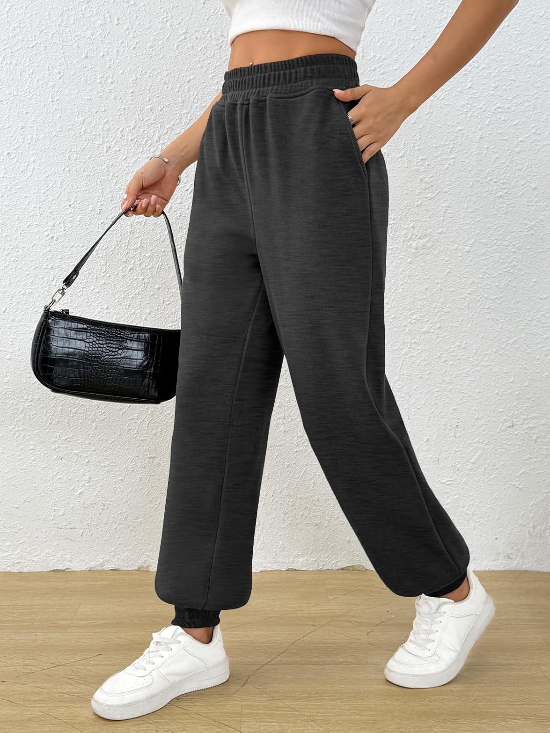 imageTrendy Queen Womens Sweatpants Baggy Athletic Joggers with Pockets Lounge PantsBlackgrey