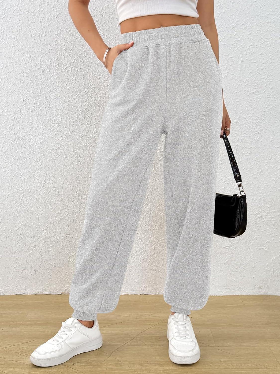 imageTrendy Queen Womens Sweatpants Baggy Athletic Joggers with Pockets Lounge PantsGrey