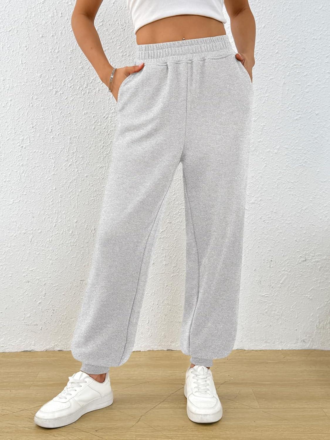 imageTrendy Queen Womens Sweatpants Baggy Athletic Joggers with Pockets Lounge PantsGrey