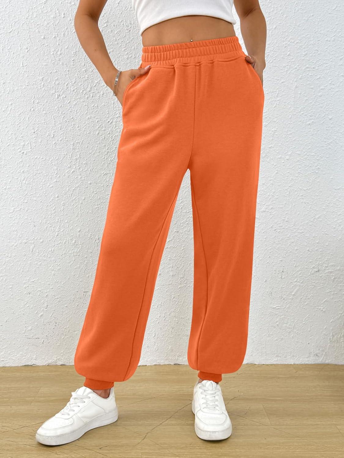 imageTrendy Queen Womens Sweatpants Baggy Athletic Joggers with Pockets Lounge PantsOrange